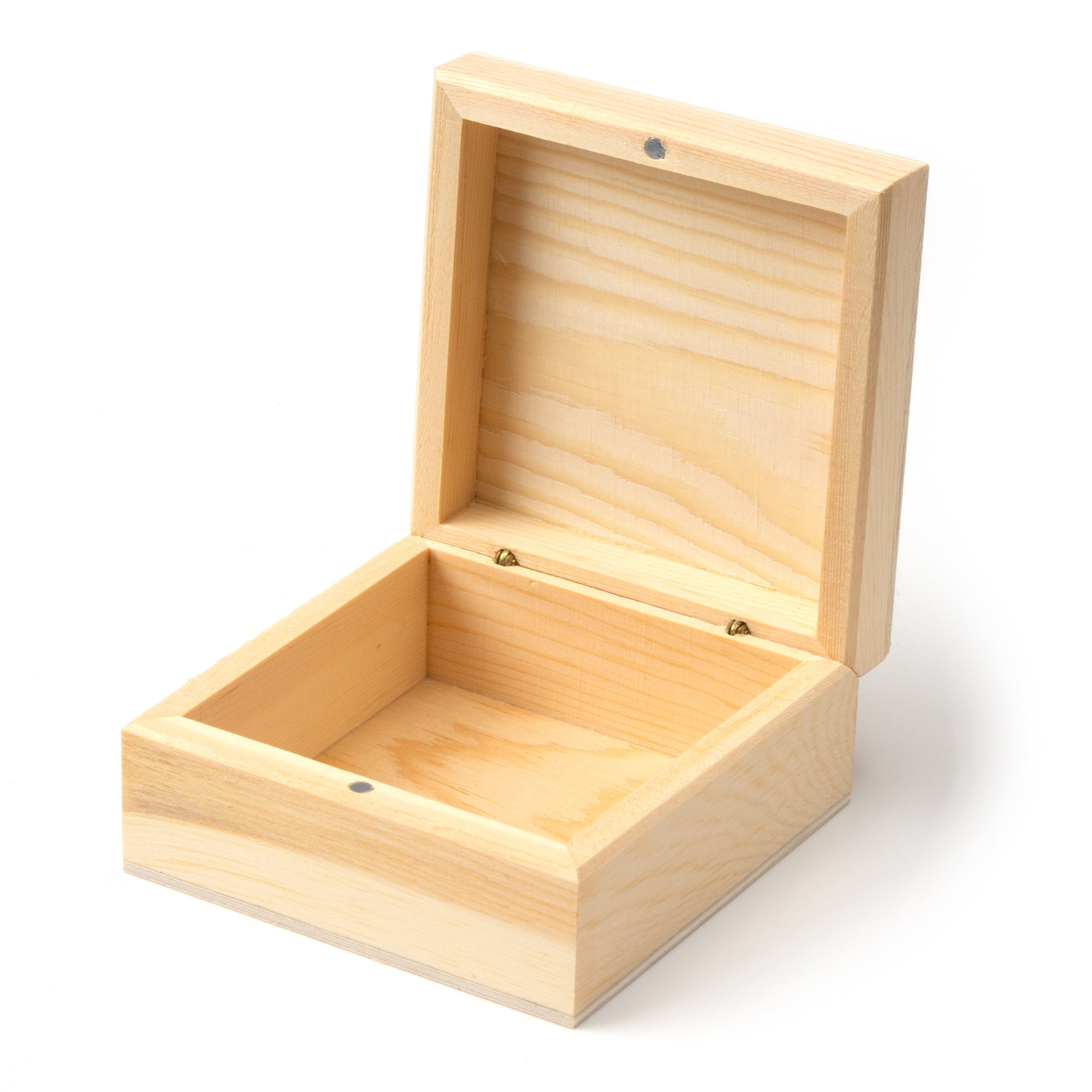 CousinDIY Unfinished Wood Square Trinket Box 3.5"x3.5"x1.8"-Square