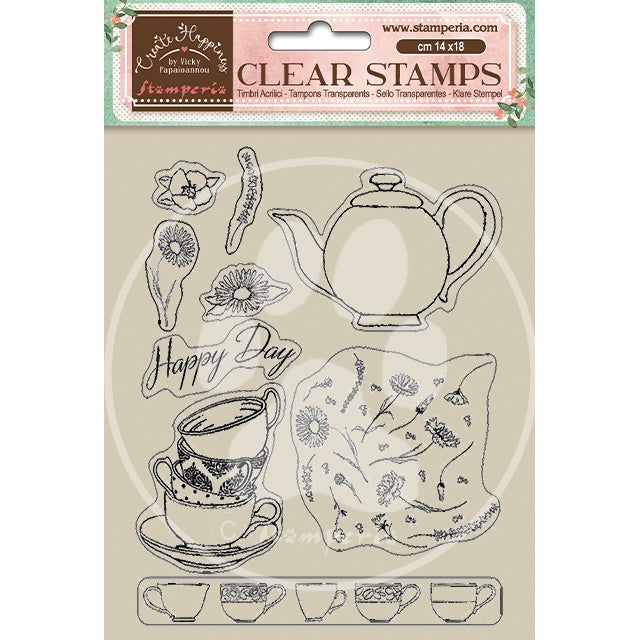 Stamperia Clear Stamps-Create Happiness Welcome Home Cups