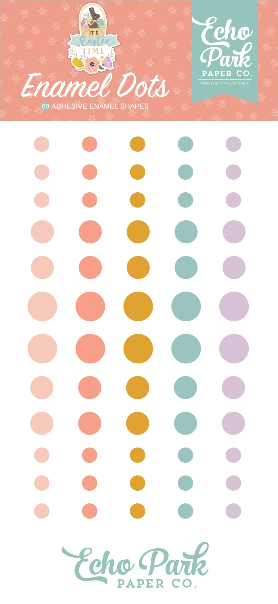 Echo Park Adhesive Enamel Dots 60/Pkg-It's Easter Time