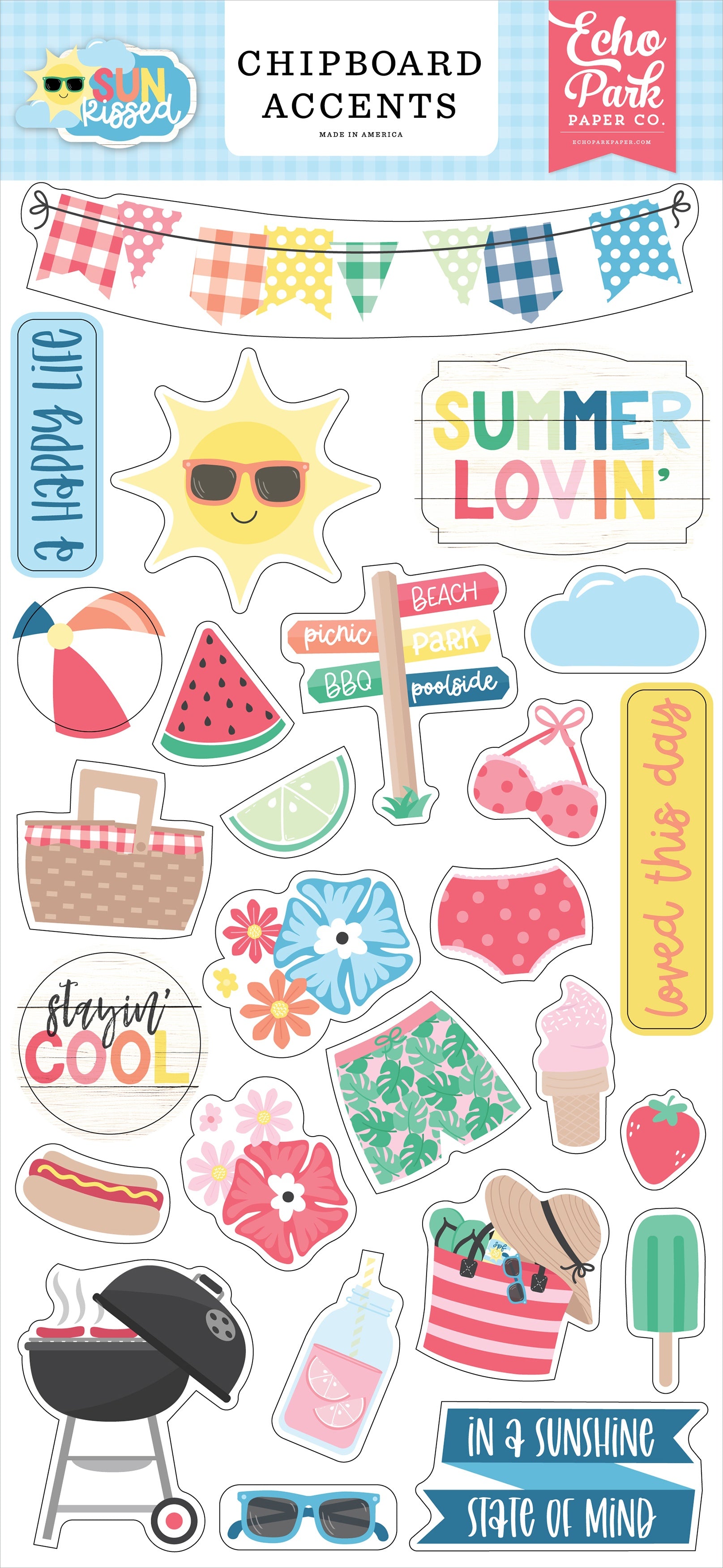 Sun Kissed Chipboard 6"X13"-Accents