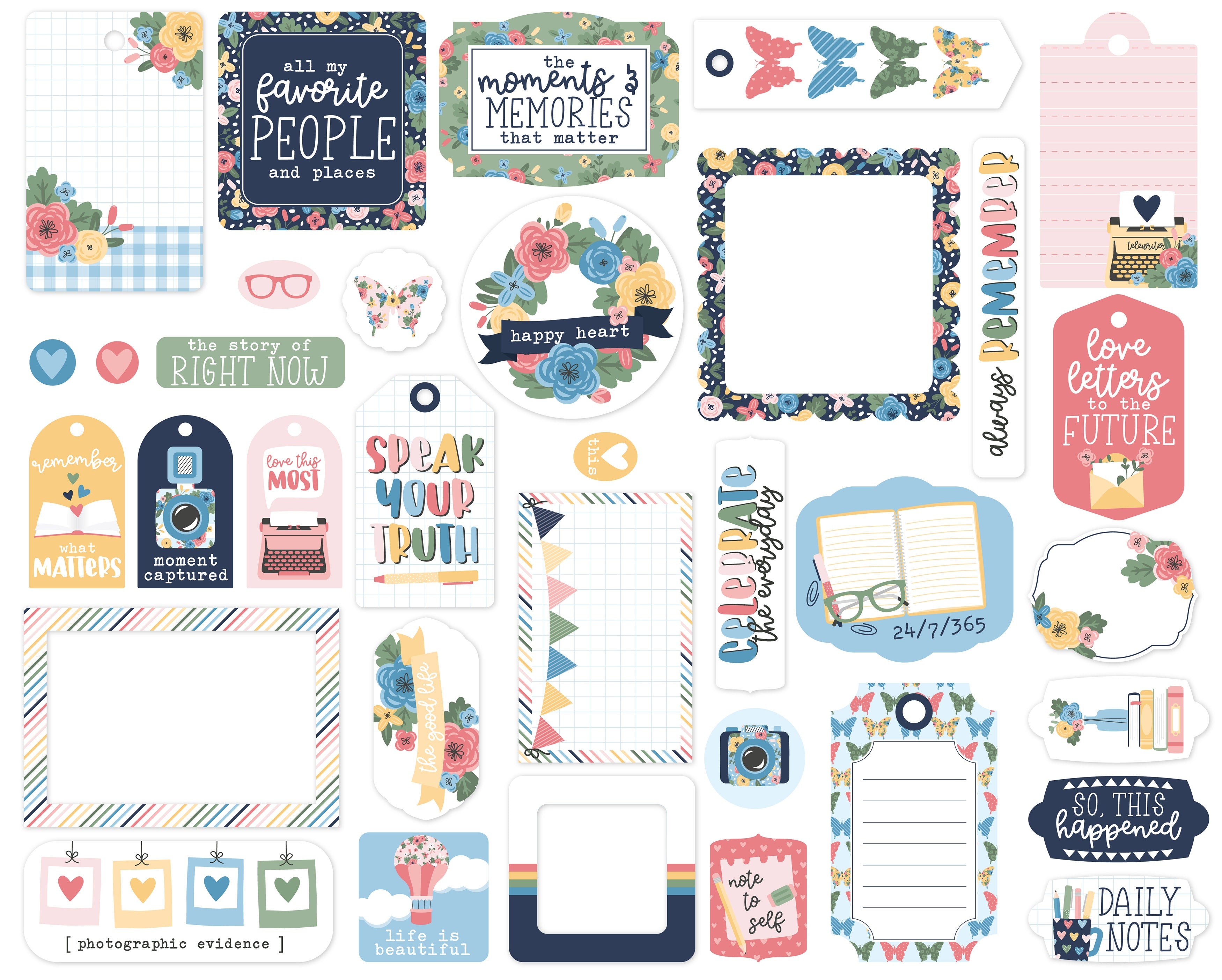 Echo Park Cardstock Ephemera 33/Pkg-Frames & Tags, Our Story Matters