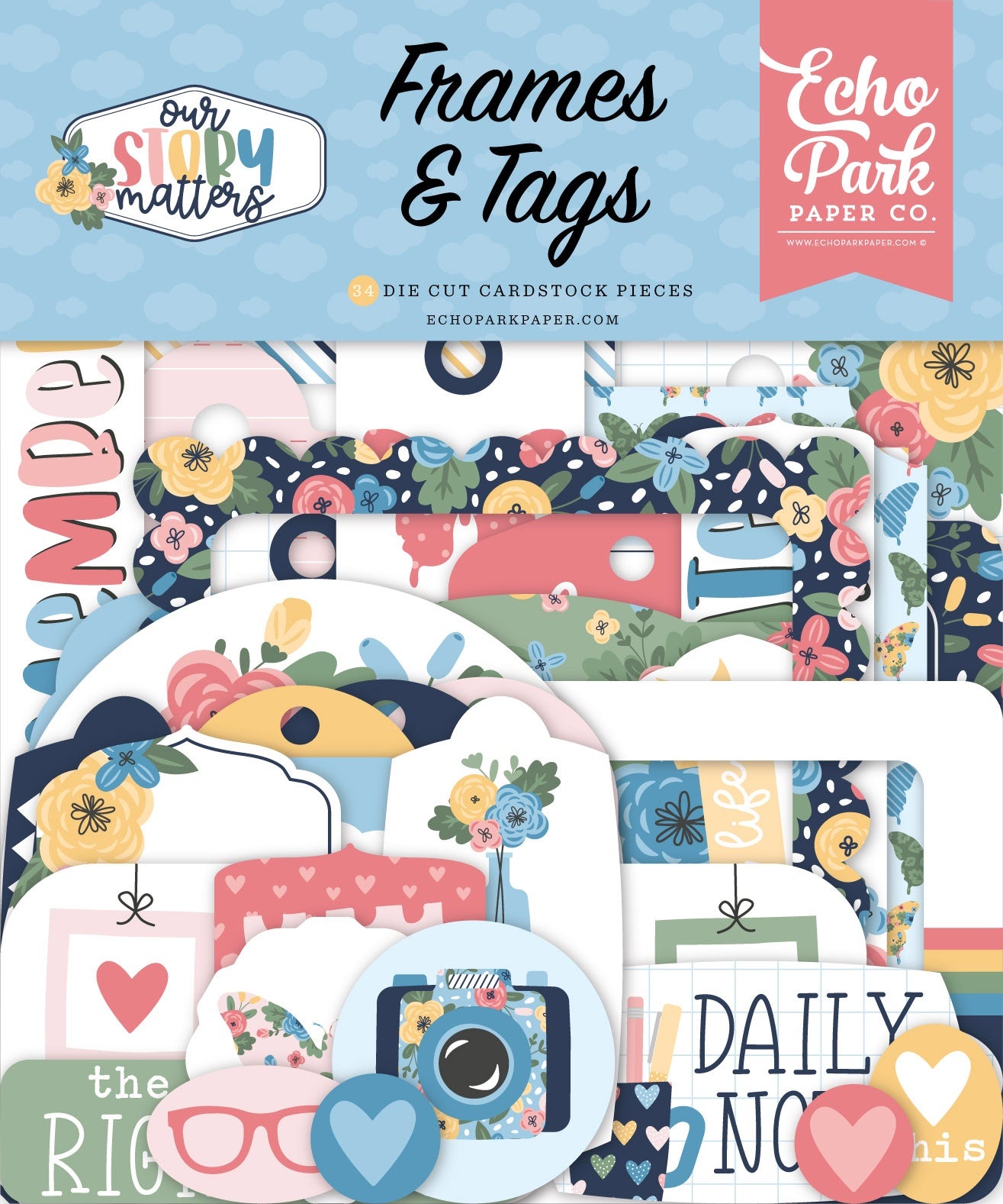 Echo Park Cardstock Ephemera 33/Pkg-Frames & Tags, Our Story Matters