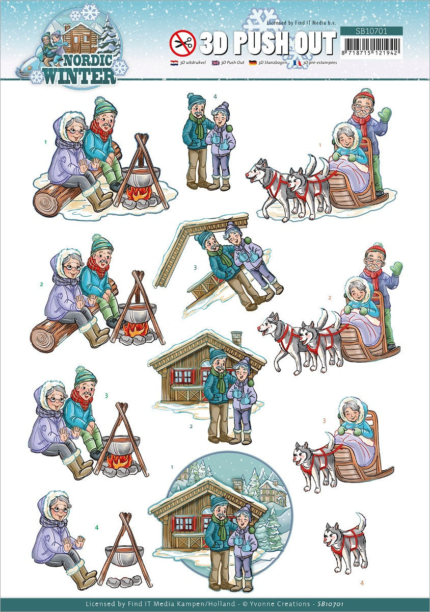 Find It Trading Yvonne Creations Punchout Sheet-Cosy Together, Nordic Winter