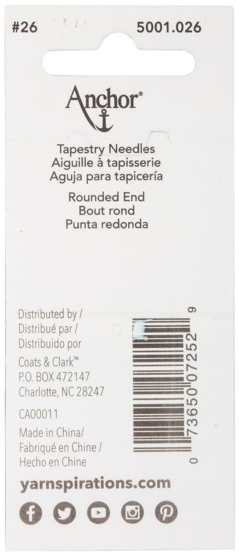 Anchor Tapestry Hand Needles 6/Pkg-Size 26