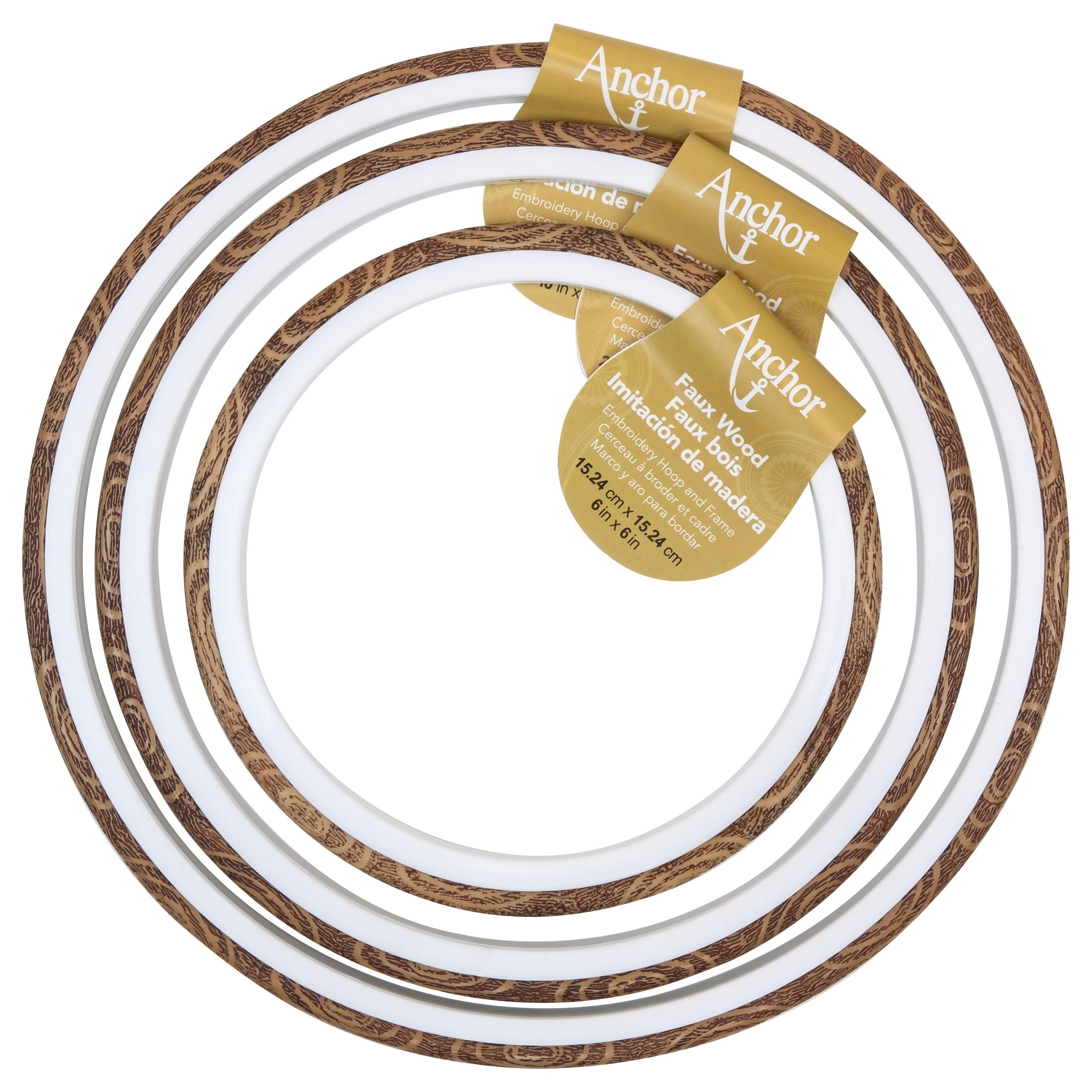 Anchor Faux Wood Round Embroidery Hoop 6"