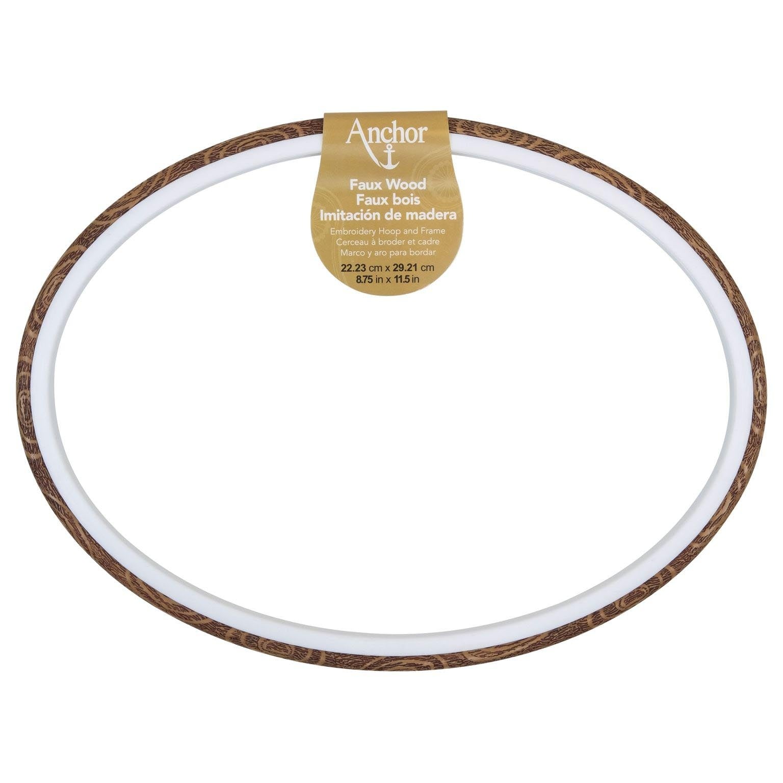 Anchor Faux Wood Oval Embroidery Hoop 12"