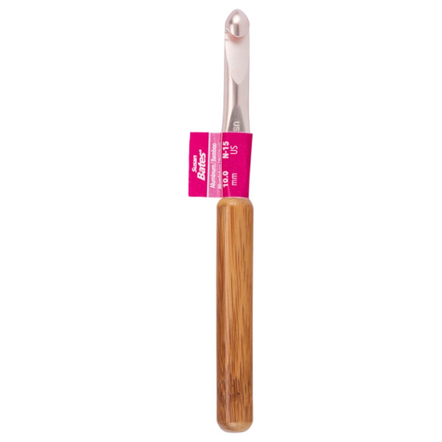Susan Bates Silvalume Bamboo Handle Aluminum Crochet Hook-Size N15/10mm