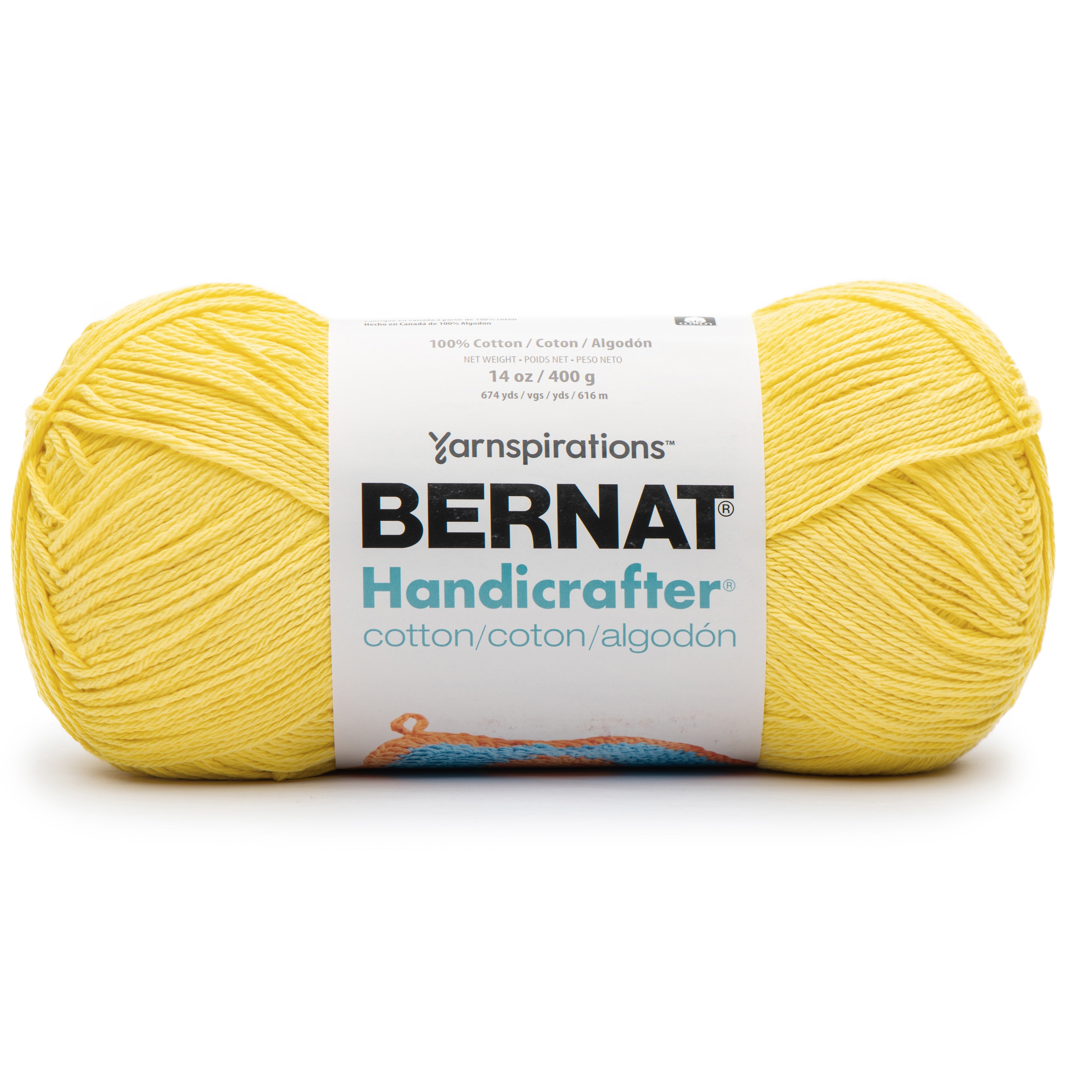 Bernat Handicrafter Cotton Yarn - Solids-Sunshine