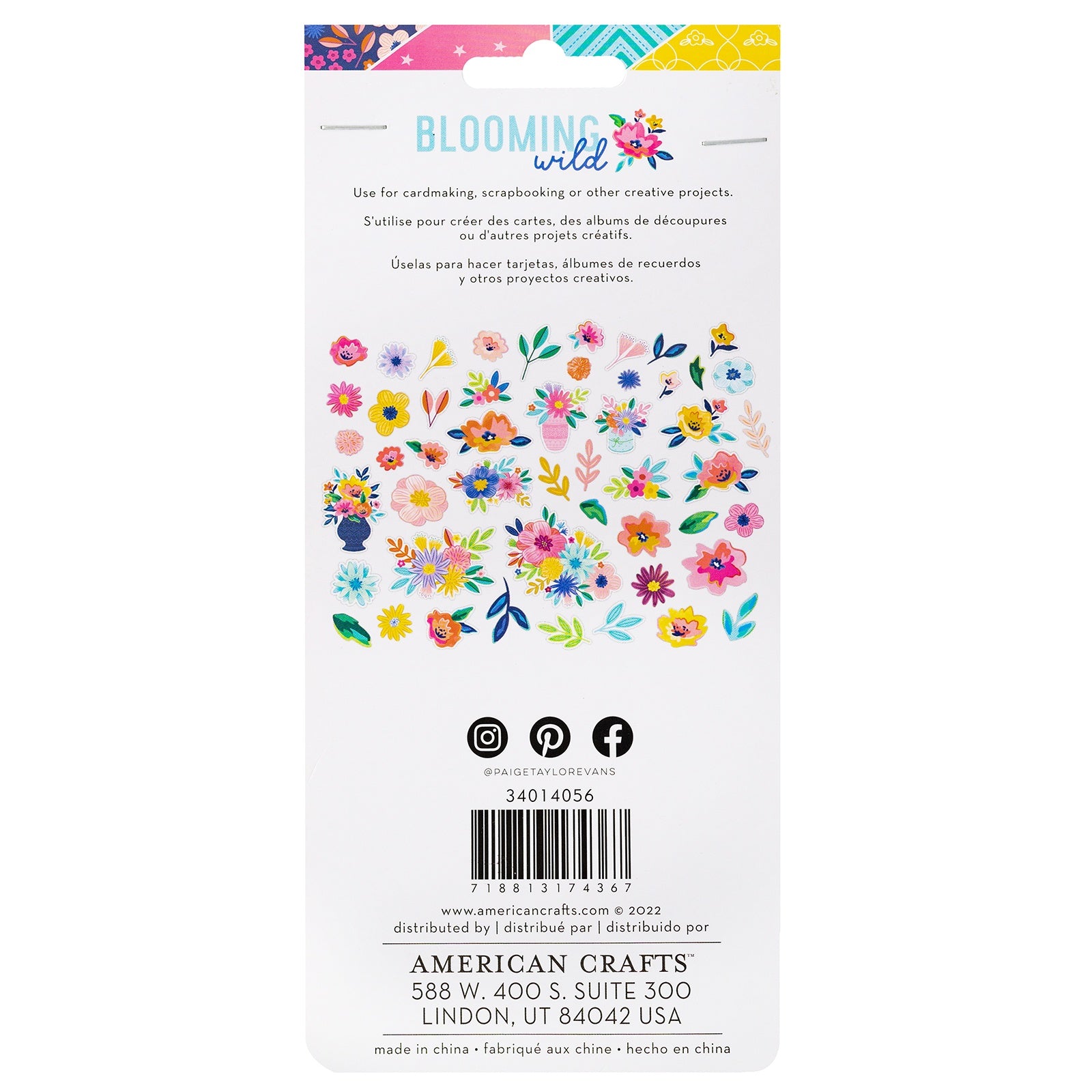 Paige Evans Blooming Wild Ephemera Cardstock Die-Cuts-Floral