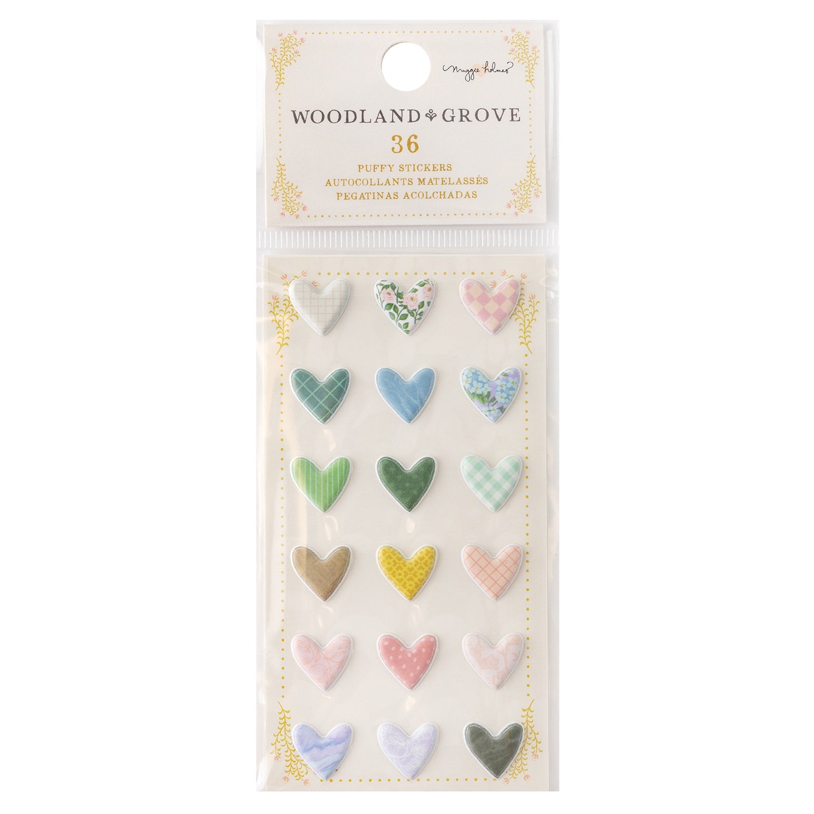 Maggie Holmes Woodland Grove Mini Puffy Stickers 36/Pkg-