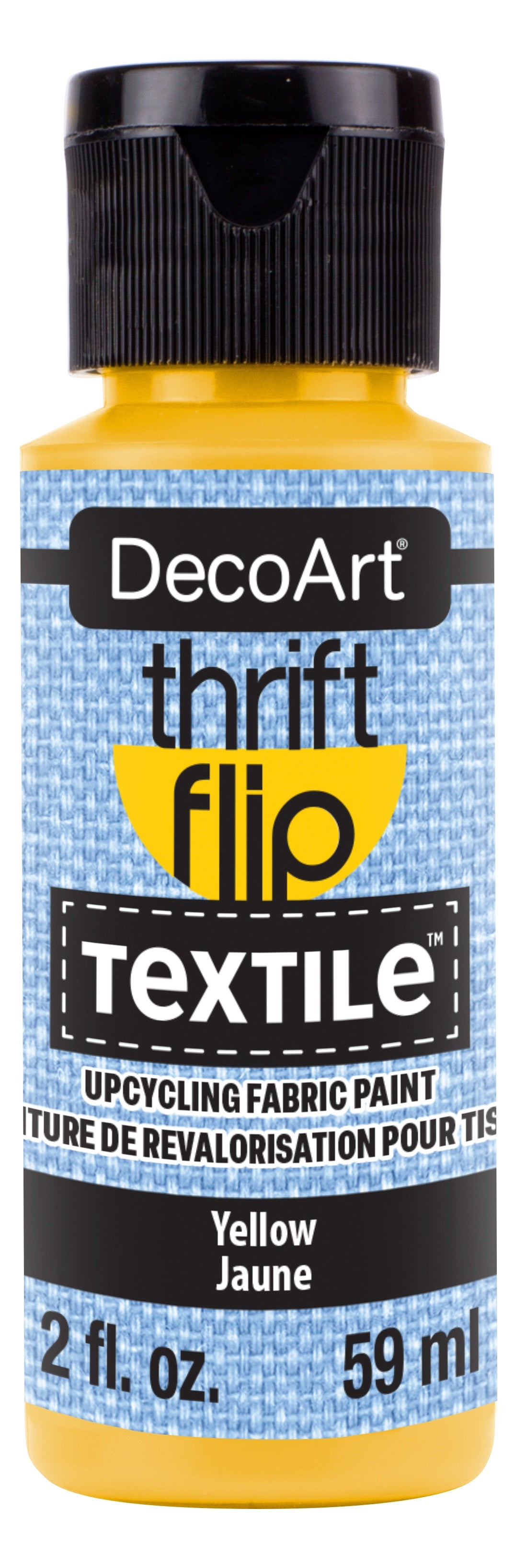 DecoArt Thrift Flip Matte For Textile 2oz Squeeze Bottle-Yellow