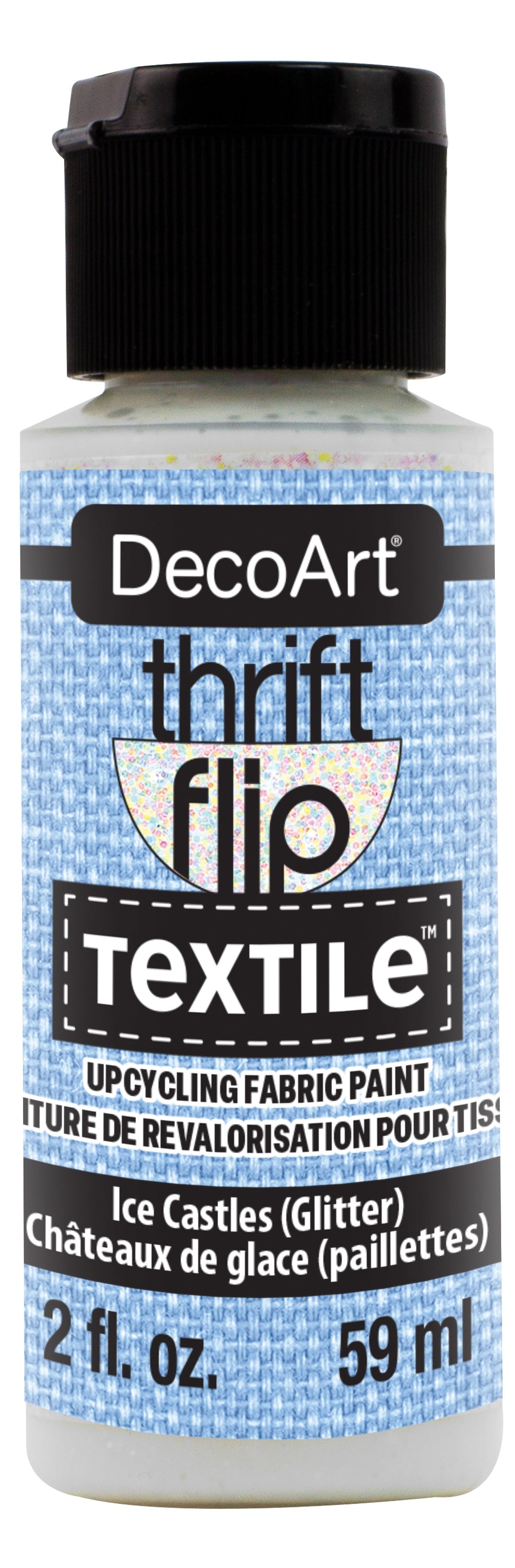 DecoArt Thrift Flip Matte For Textile 2oz Squeeze Bottle-Ice Castles