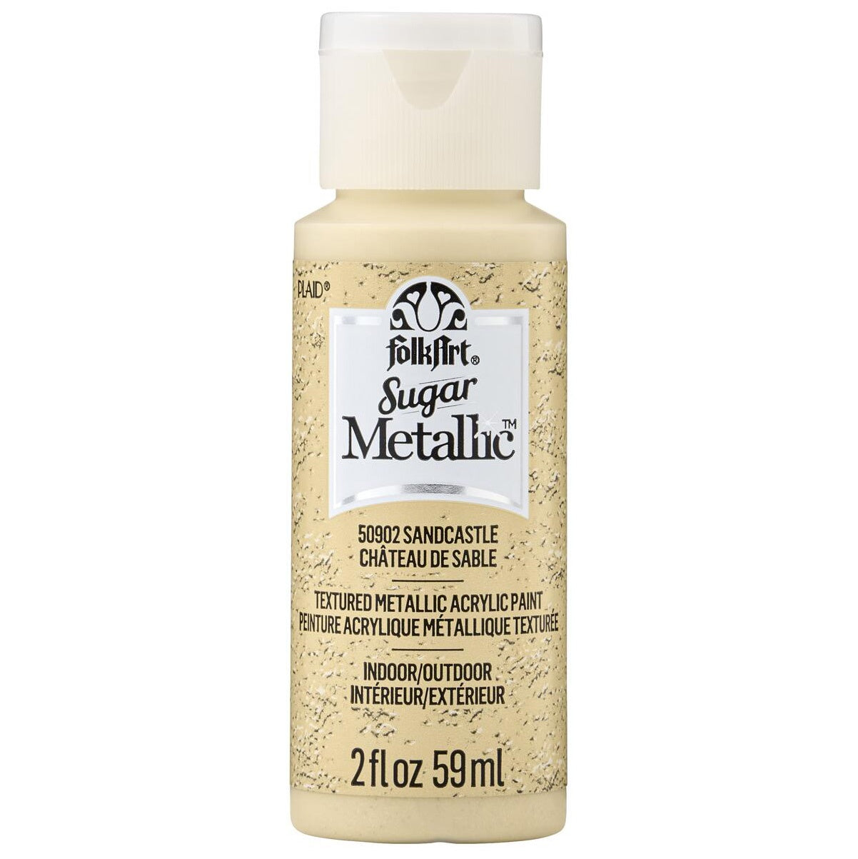 FolkArt Sugar Metallic Acrylic Paint 2oz-Sandcastle