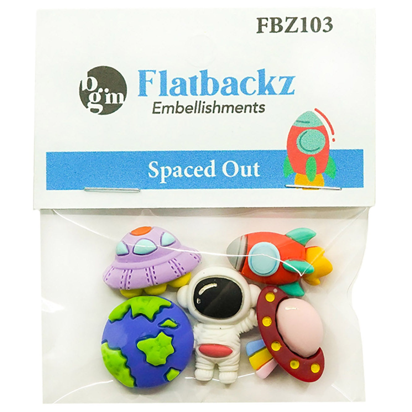 Buttons Galore Flatbackz Embellishments-Spaced Out