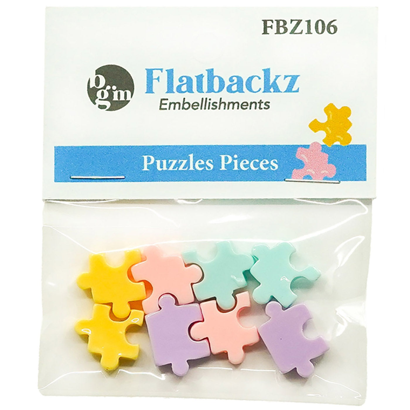 Buttons Galore Flatbackz Embellishments-Puzzle Pieces