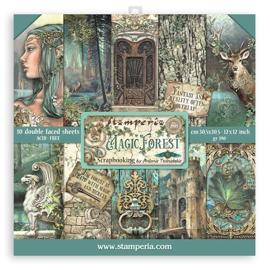 Stamperia Double-Sided Paper Pad 12"X12" 10/Pkg-Magic Forest, 10 Designs/1 Each
