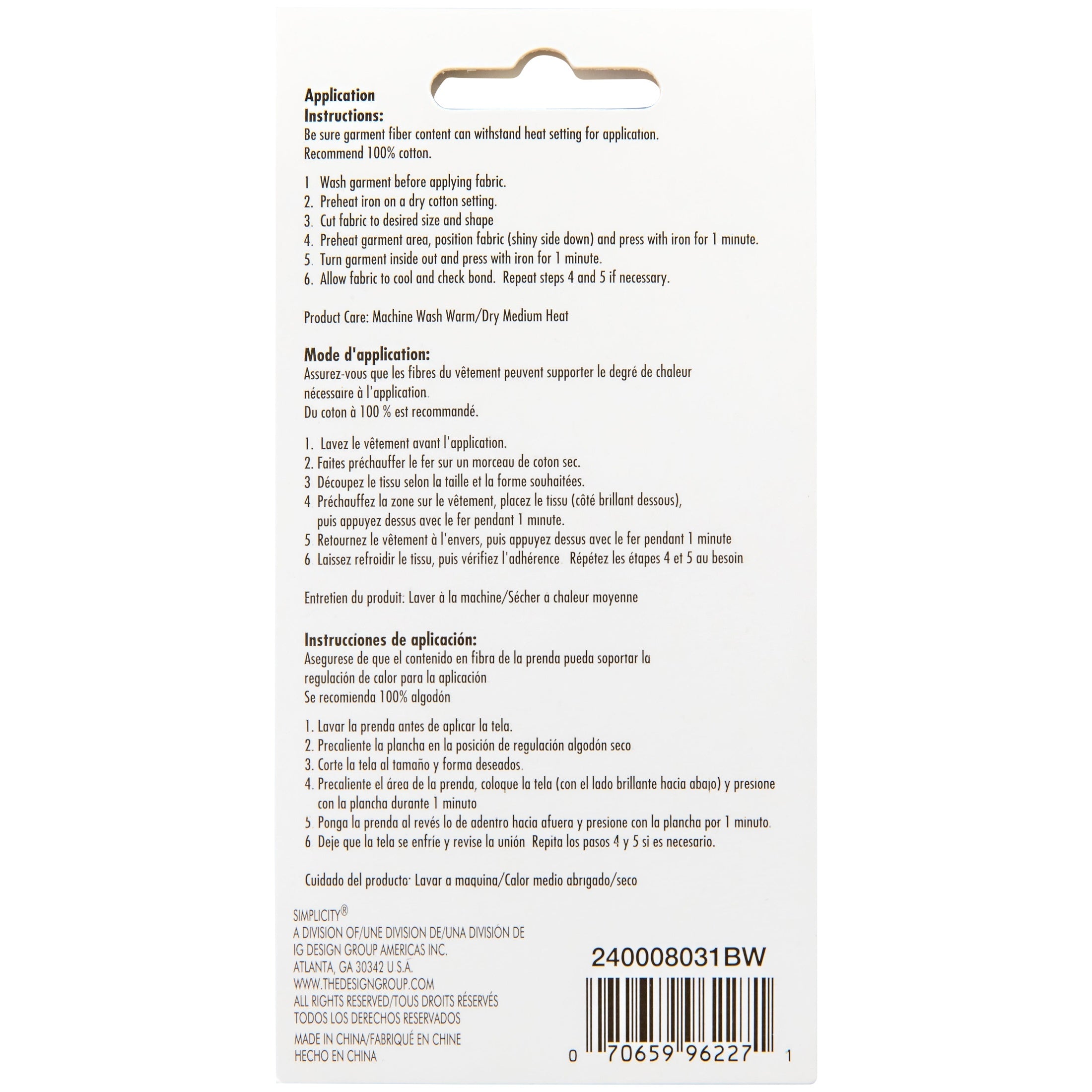 Bondex Iron-On Twill Patches 5"X7" 2/Pkg-Black