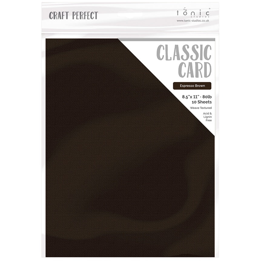 Craft Perfect Weave Textured Classic Card 8.5"X11" 10/Pkg-Espresso Brown