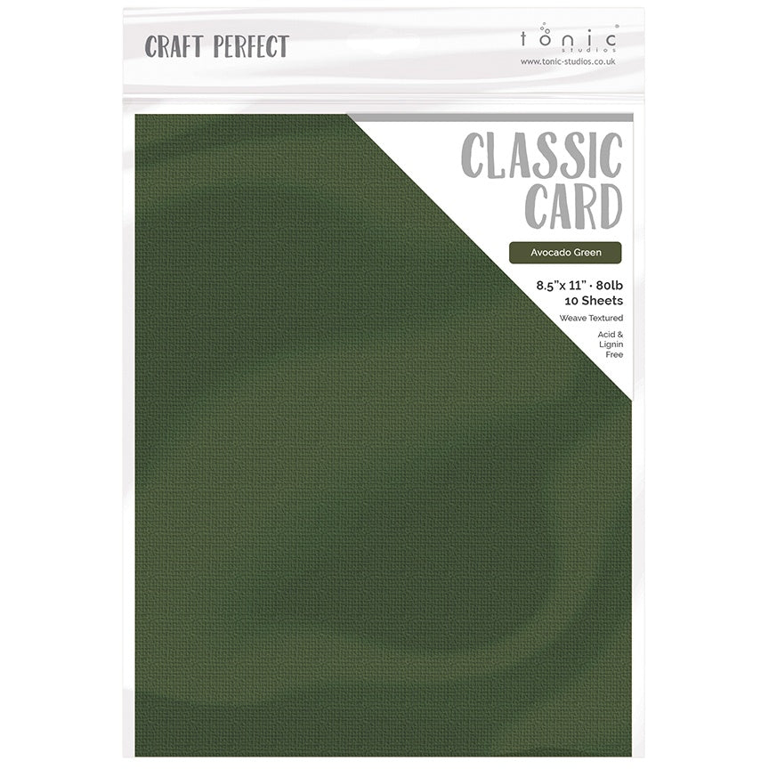 Craft Perfect Weave Textured Classic Card 8.5"X11" 10/Pkg-Avocado Green