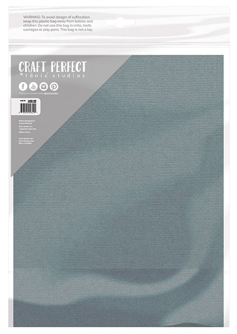 Craft Perfect Weave Textured Classic Card 8.5"X11" 10/Pkg-Denim Blue