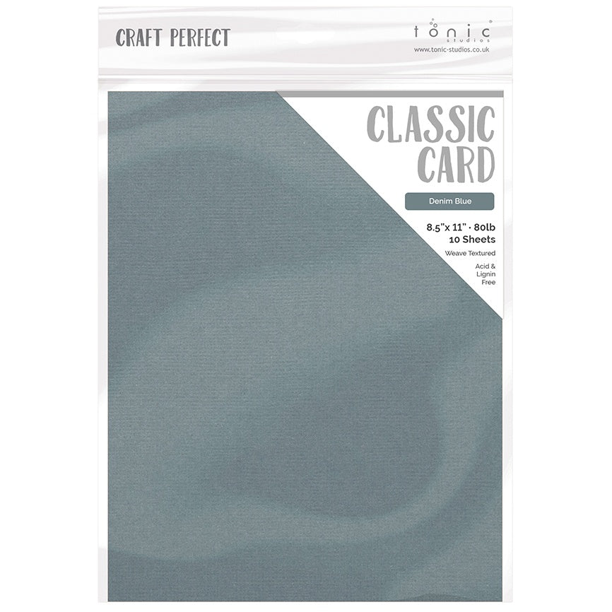 Craft Perfect Weave Textured Classic Card 8.5"X11" 10/Pkg-Denim Blue