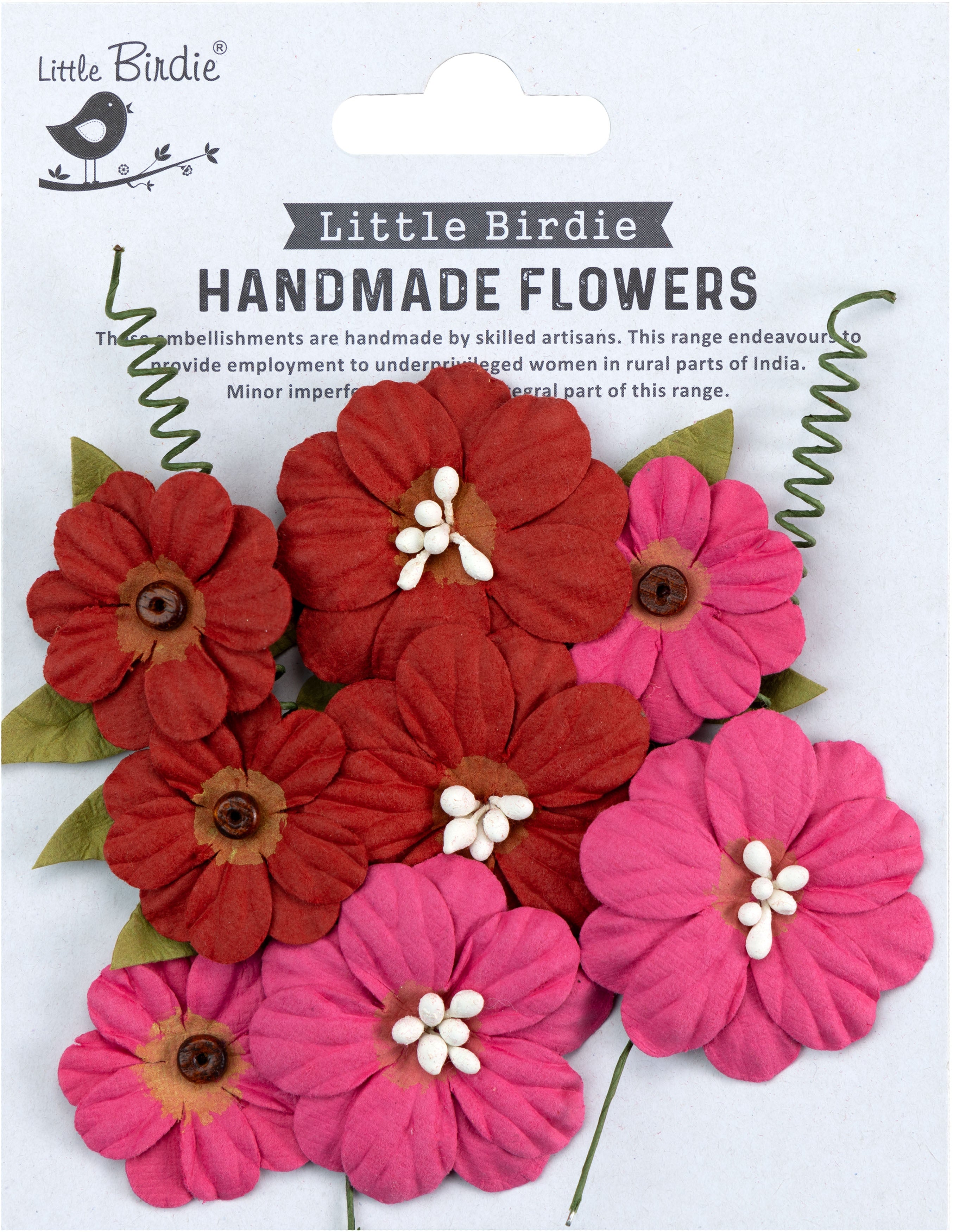 Little Birdie Fiorella Paper Flowers 12/Pkg-Candy Mix
