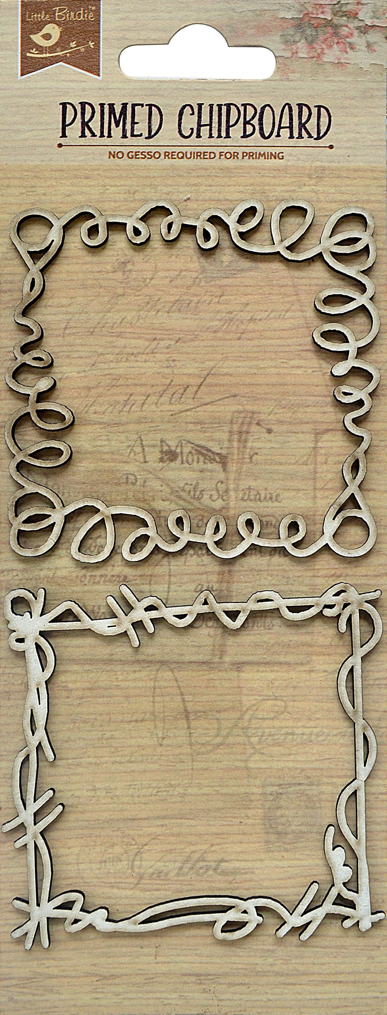 Little Birdie Laser Cut Primed Chipboard 1/Pkg-Doodle Frame