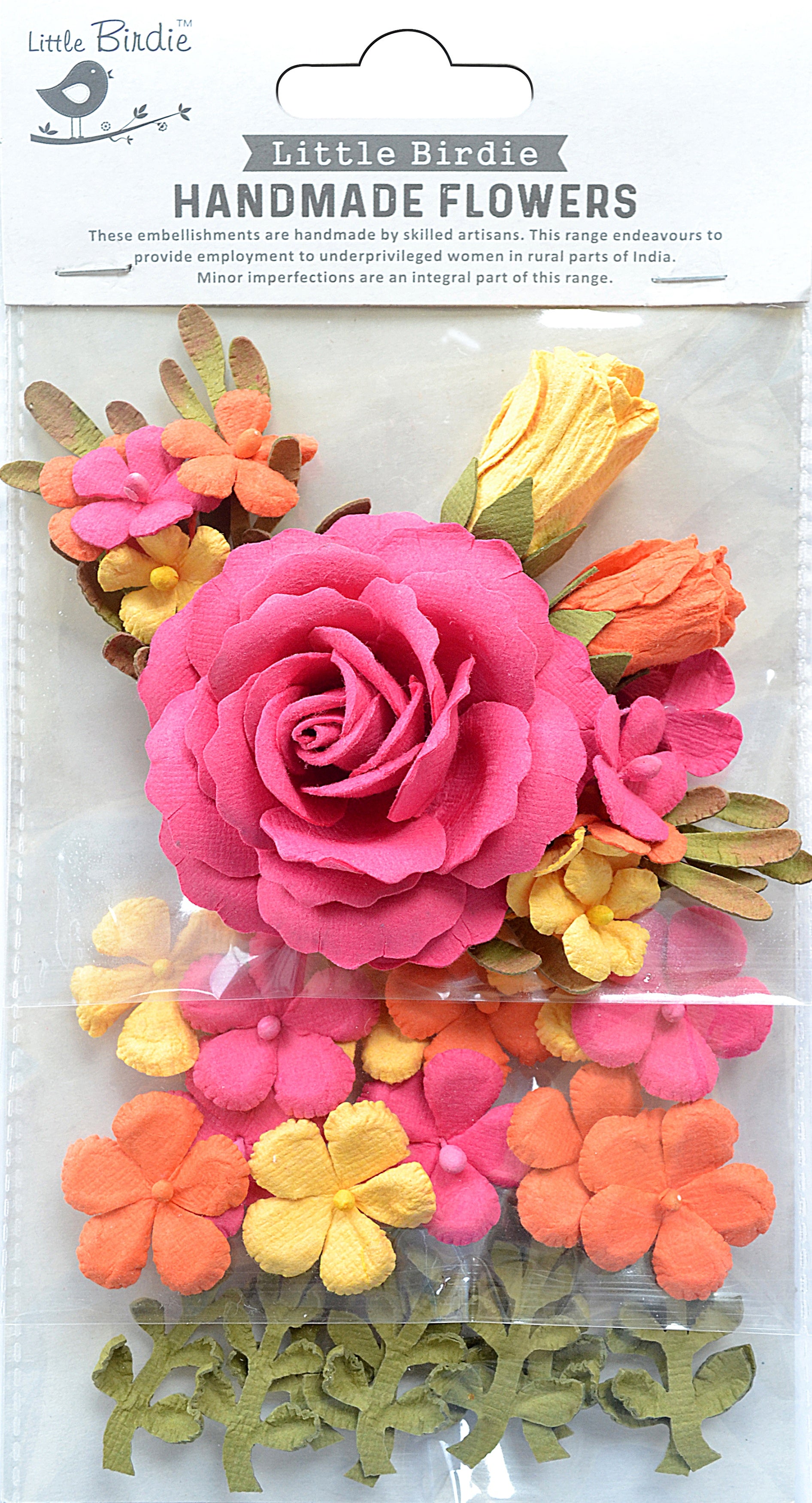 Little Birdie Rooney Paper Flowers 23/Pkg-Boho Dreams