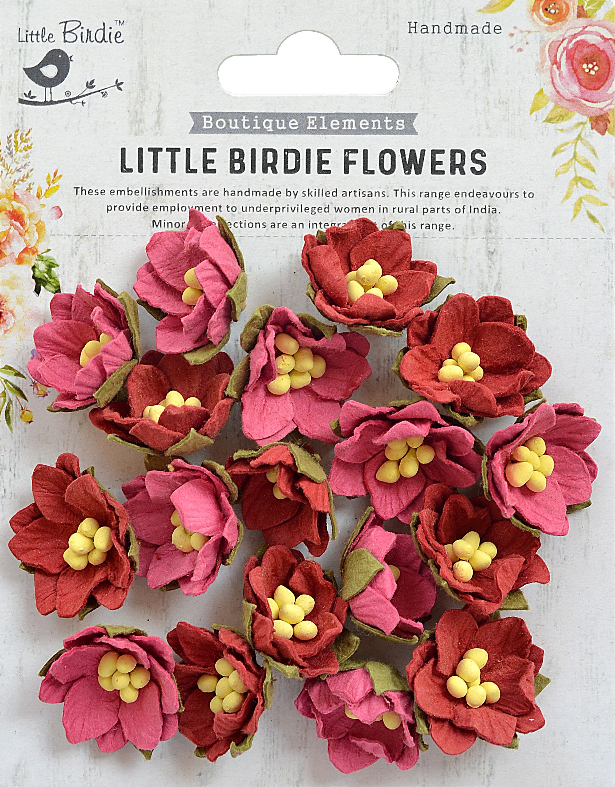 Little Birdie Butter Cup Paper Flowers 18/Pkg-Candy Mix