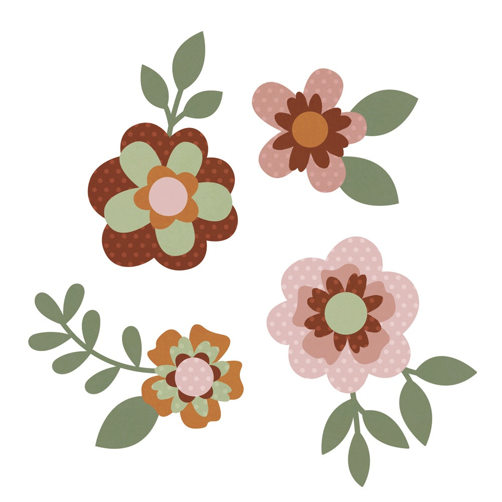 Color Vibe Cardstock Flowers Bits & Pieces 143/Pkg-Boho