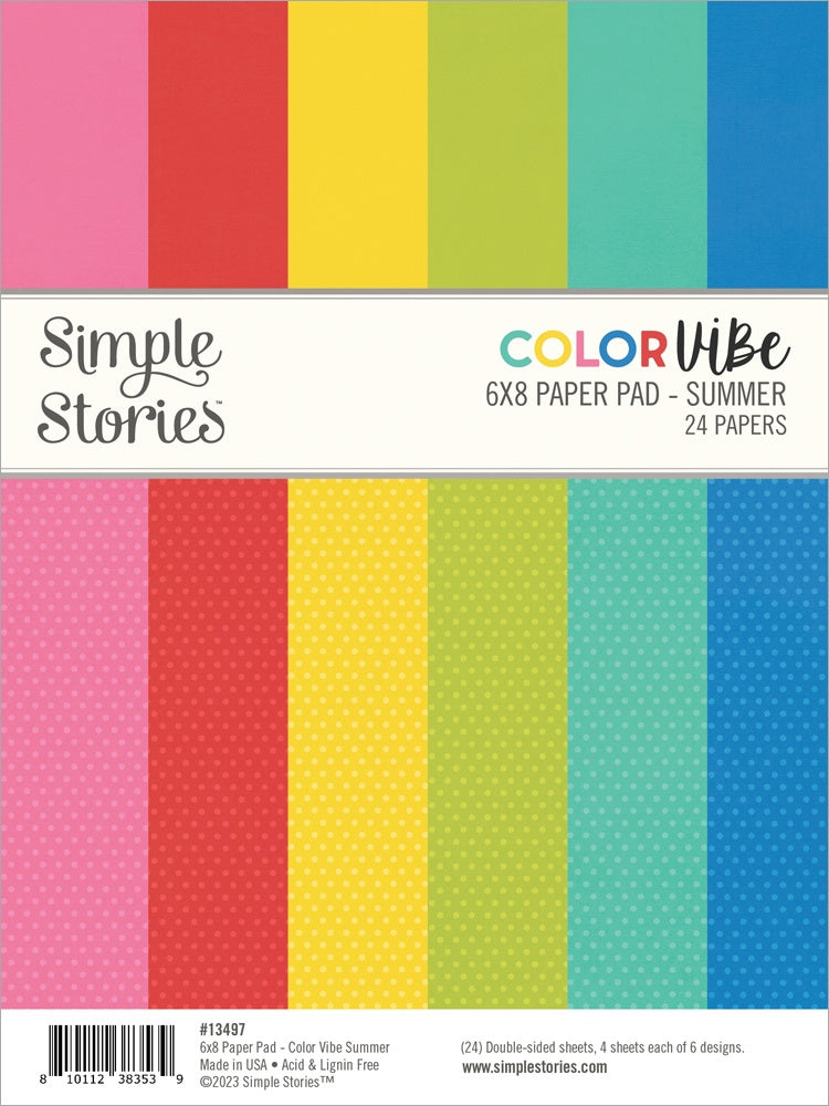 Simple Stories Double-Sided Paper Pad 6"X8" 24/Pkg-Color Vibe Summer