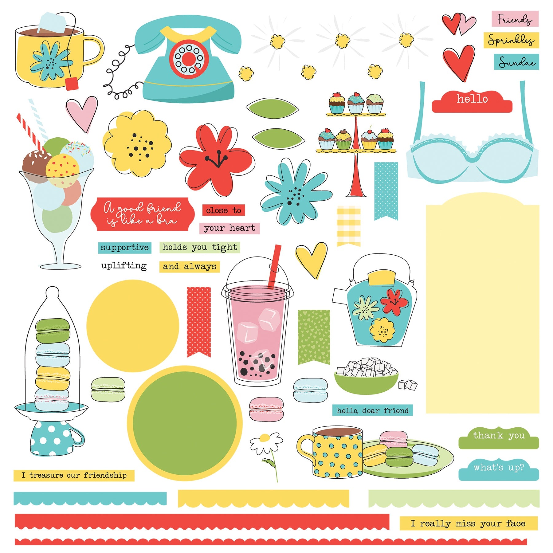 PhotoPlay Card Kit Stickers-Friendship