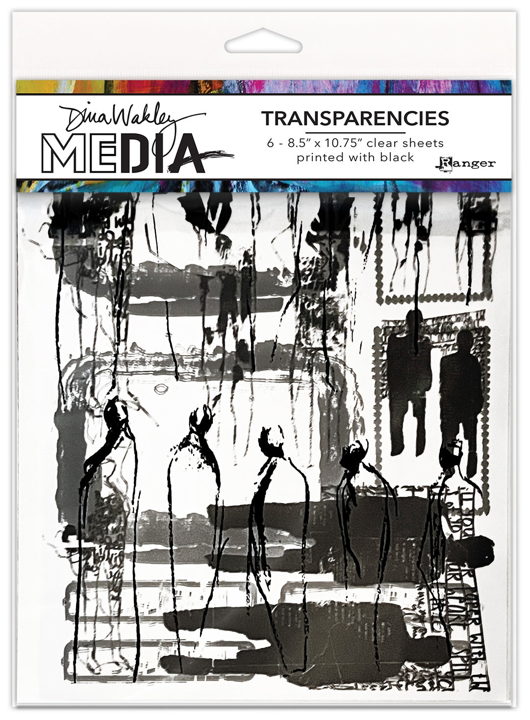 Dina Wakley Media Transparencies  8.5"X10.75" 6/Pkg-Frames & Figures Set 2