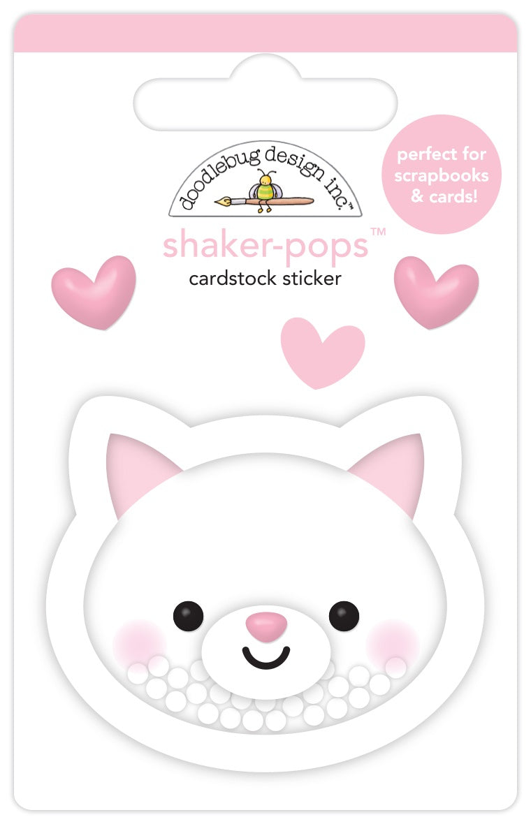 Doodlebug Shaker-Pops 3D Stickers-Here Kitty Kitty