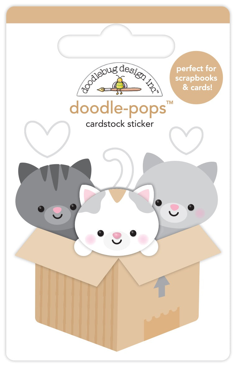 Doodlebug Doodle-Pops 3D Stickers-Kitty Litter