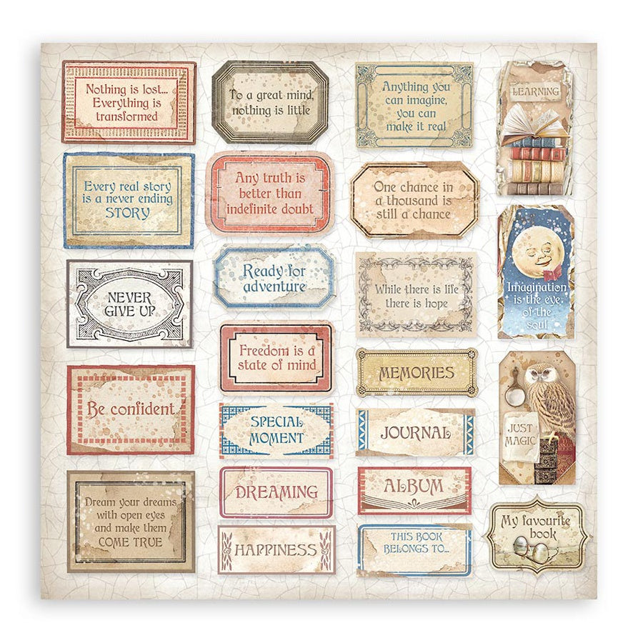 Stamperia Double-Sided Paper Pad 8"X8" 10/Pkg-Vintage Library, 10 Designs/1 Each