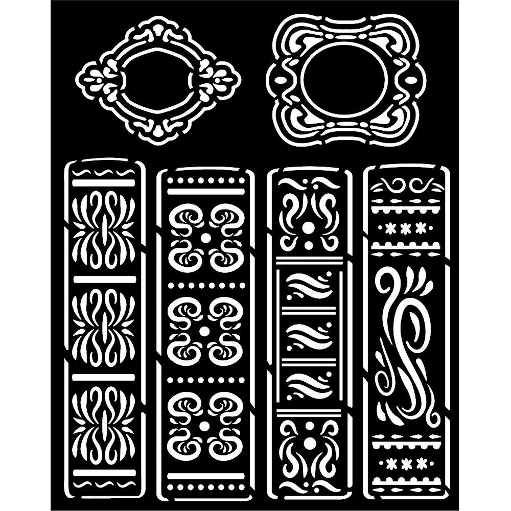 Stamperia Stencil 7.87"X9.84"-Vintage Library Books