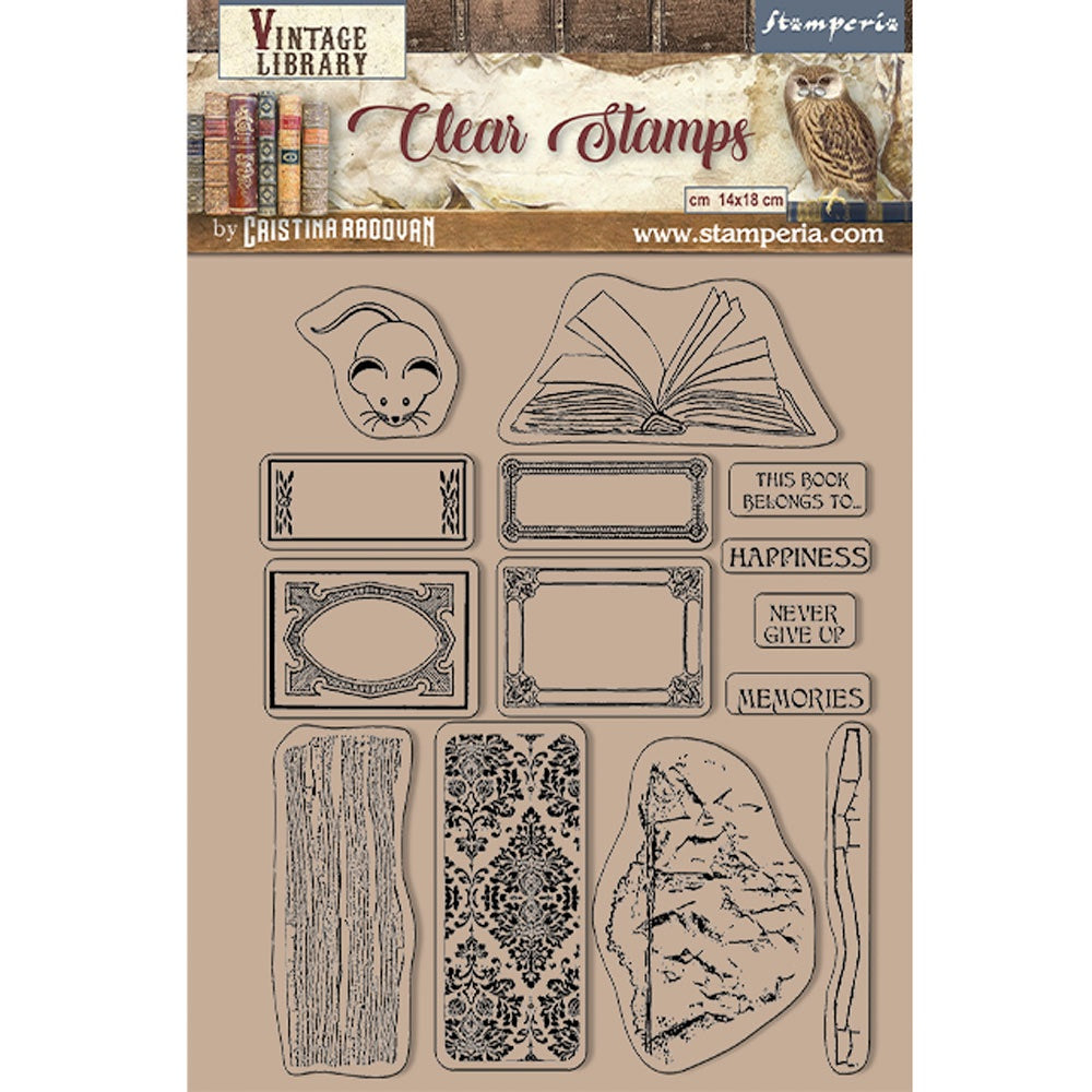 Stamperia Clear Stamps-Vintage Library Labels