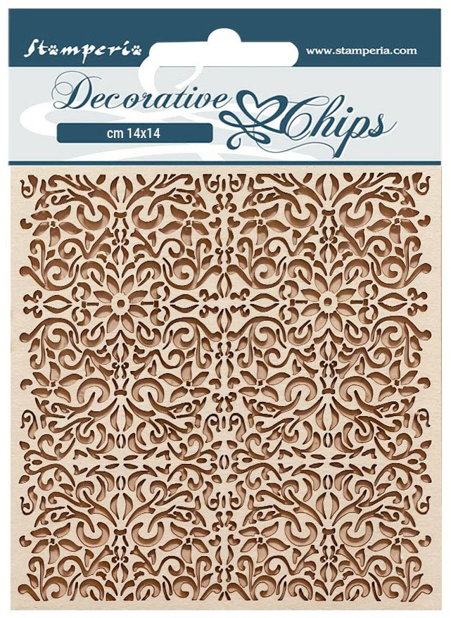 Stamperia Decorative Chips 5.5"X5.5"-Vintage Library Pattern