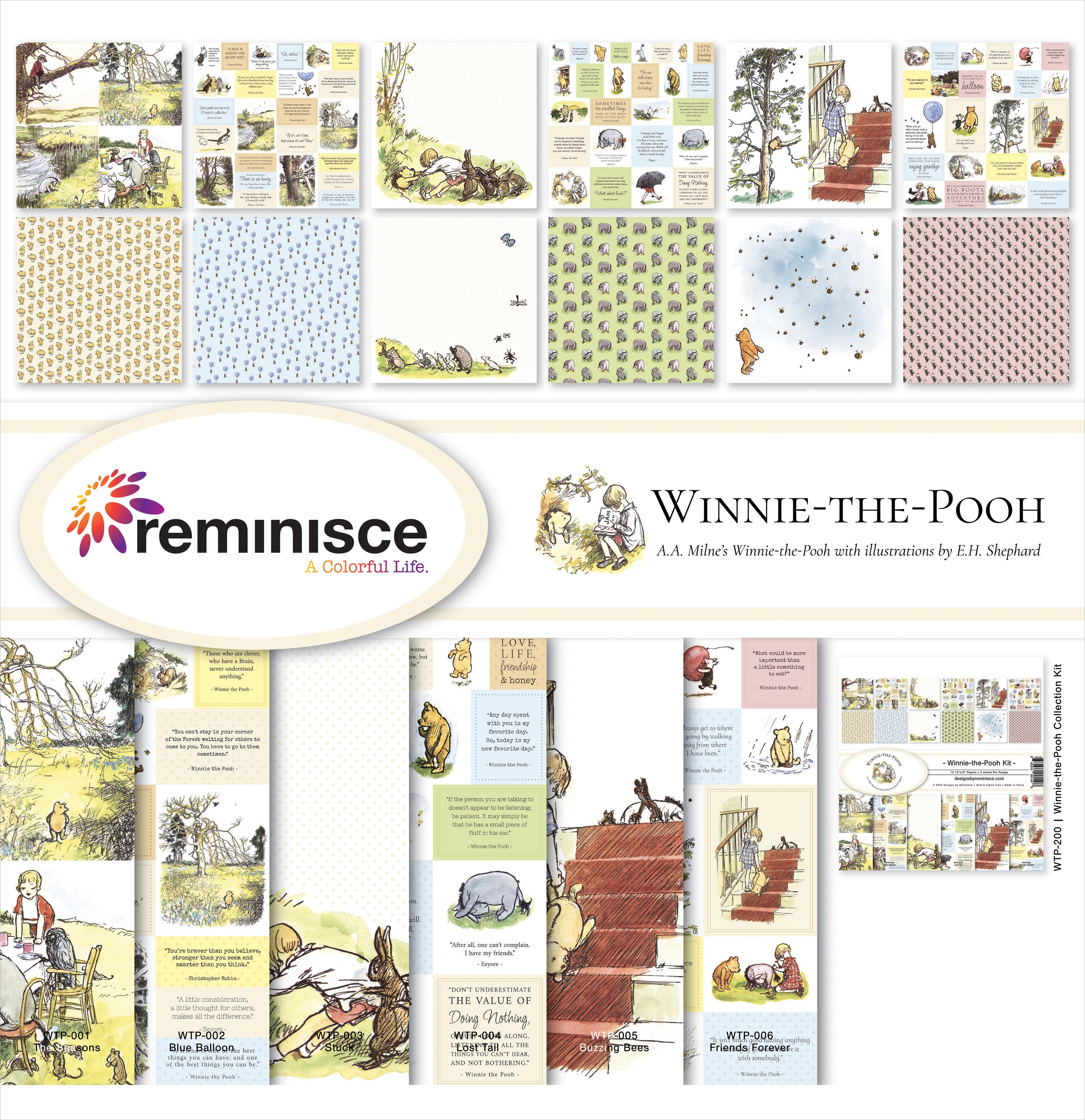 Reminisce Collection Kit 12"X12"-Winnie The Pooh