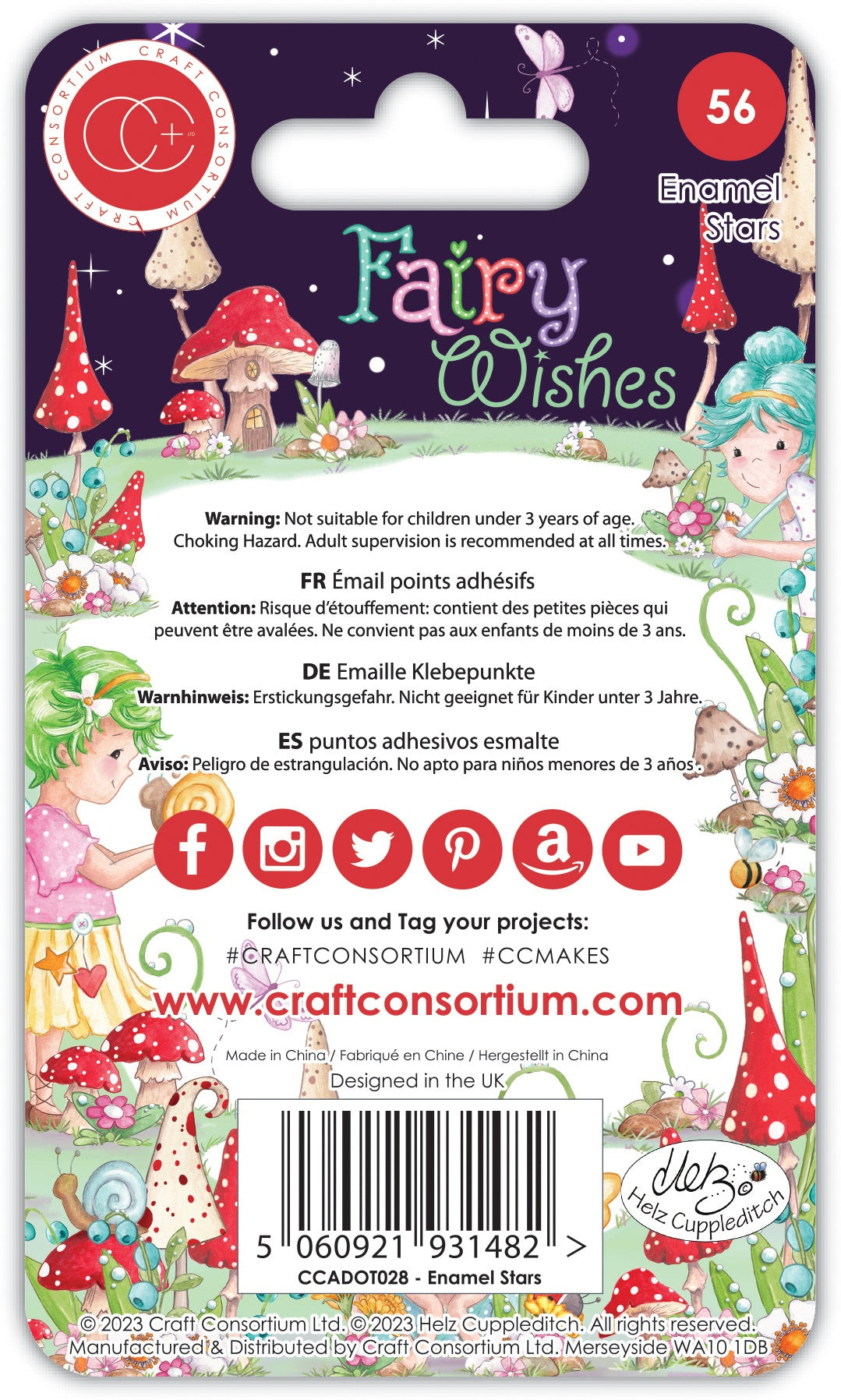 Craft Consortium Adhesive Enamel Dots 56/Pkg-Fairy Wishes; Stars
