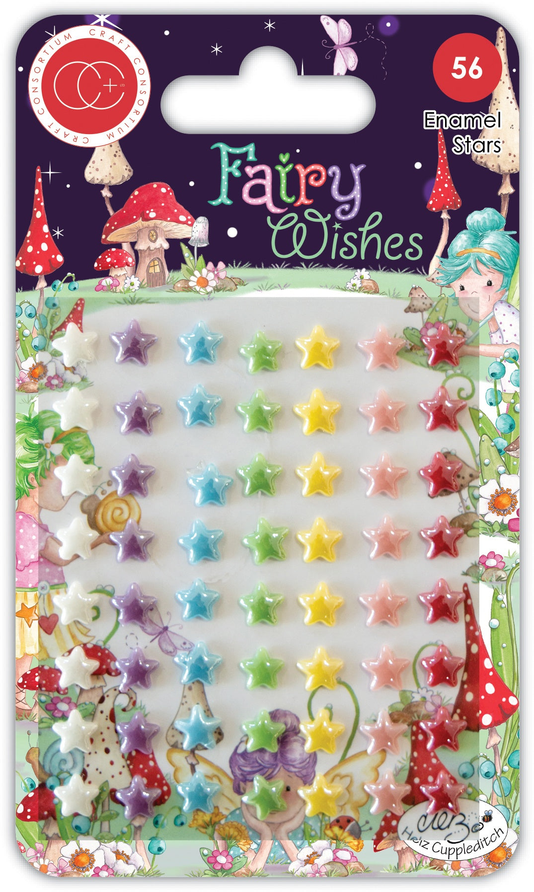 Craft Consortium Adhesive Enamel Dots 56/Pkg-Fairy Wishes; Stars