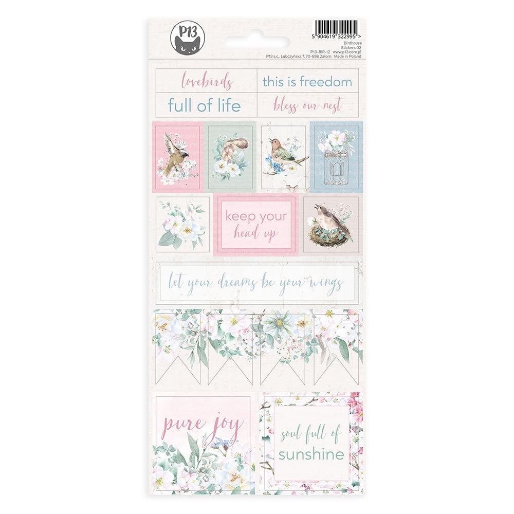 Birdhouse Cardstock Stickers 4"X9"-#02