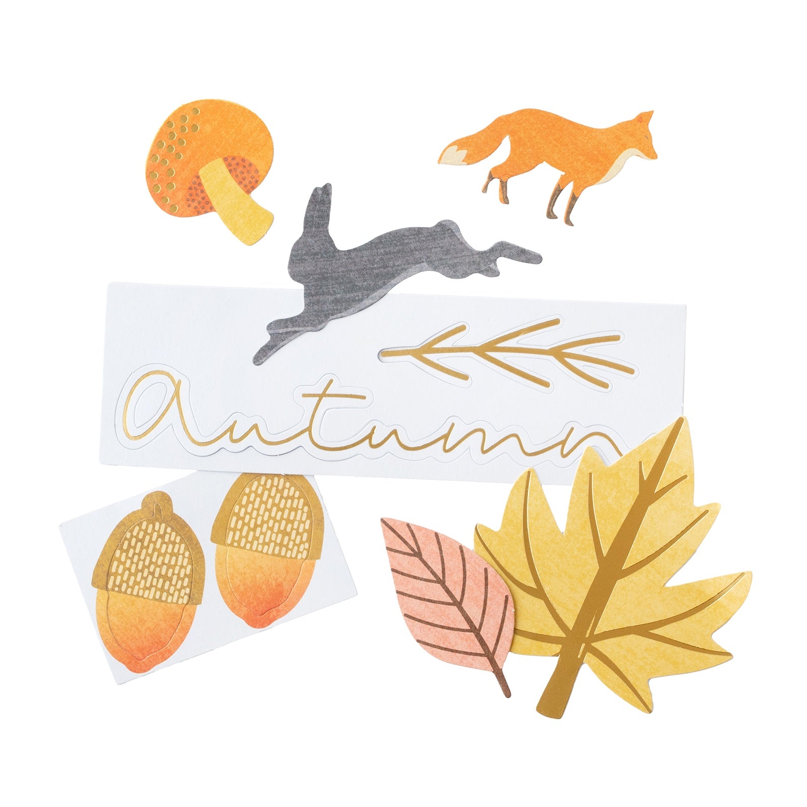 American Crafts Farmstead Harvest Ephemera Die-Cuts 73/Pkg-Icon - Gold Foil