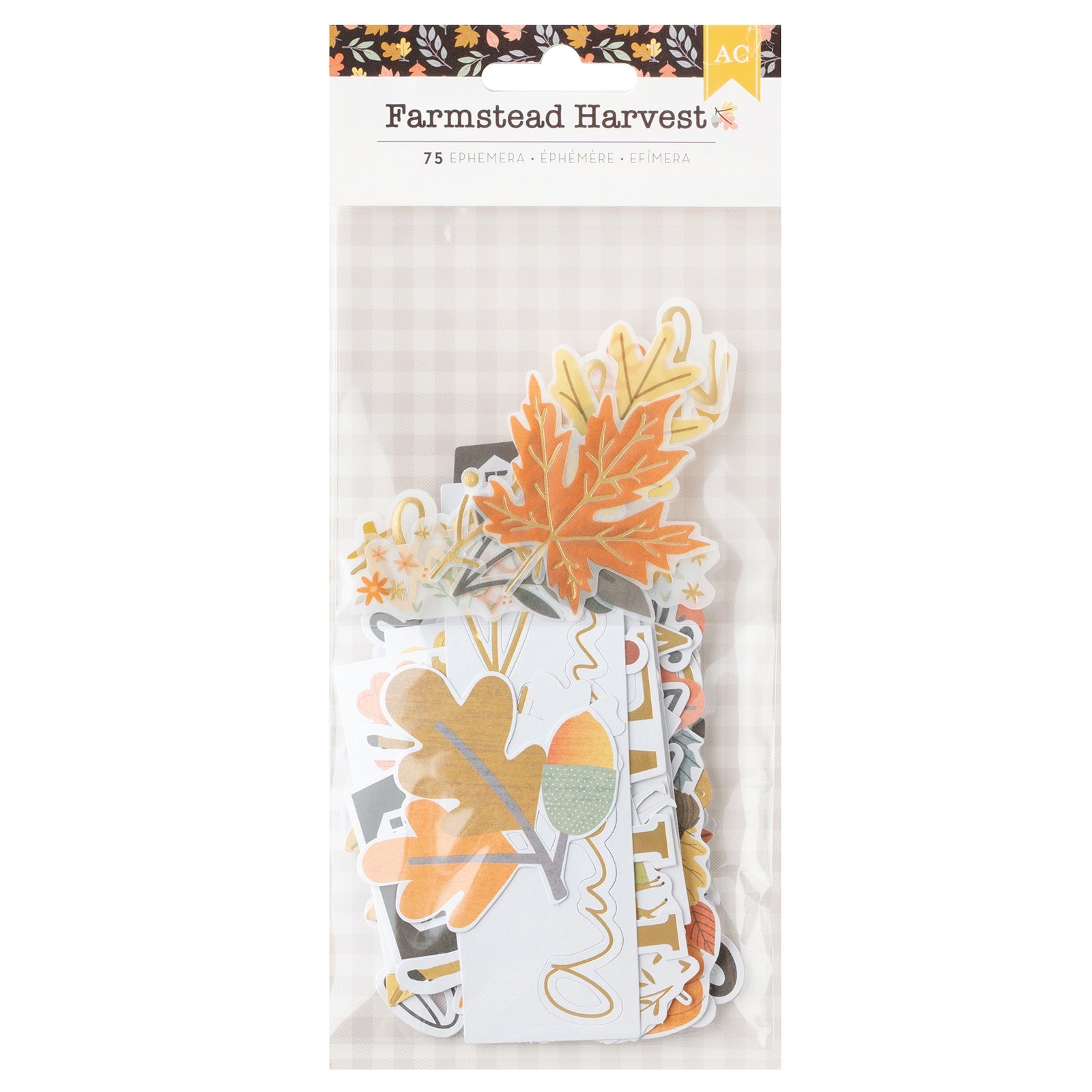 American Crafts Farmstead Harvest Ephemera Die-Cuts 73/Pkg-Icon - Gold Foil