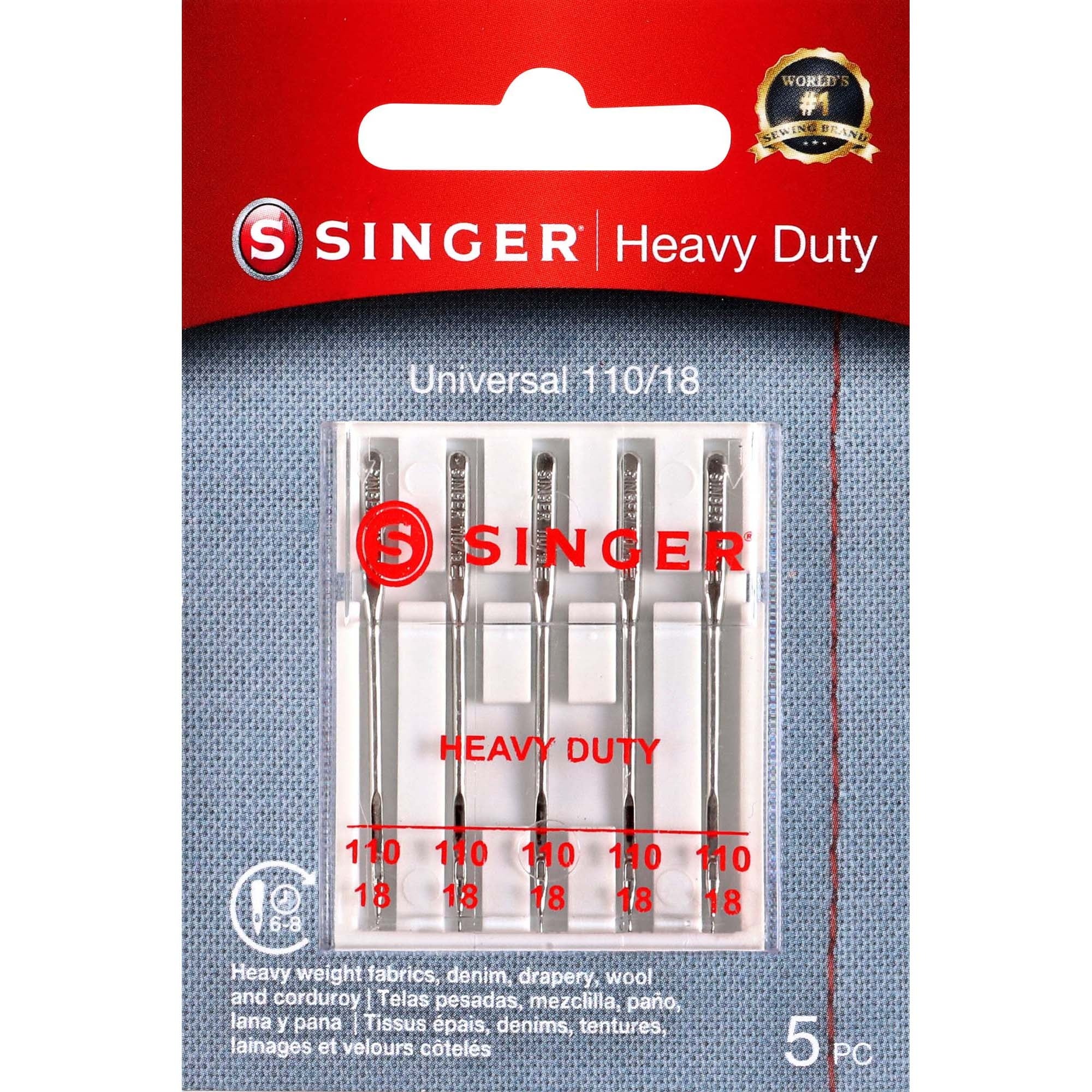 SINGER Universal Heavy-Duty Machine Needles 5/Pkg-Size 18/100