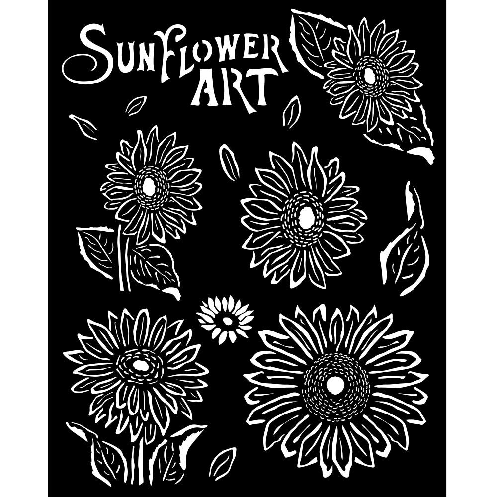 Stamperia Stencil 7.87"X9.84"-Sunflower Art Sunflowers