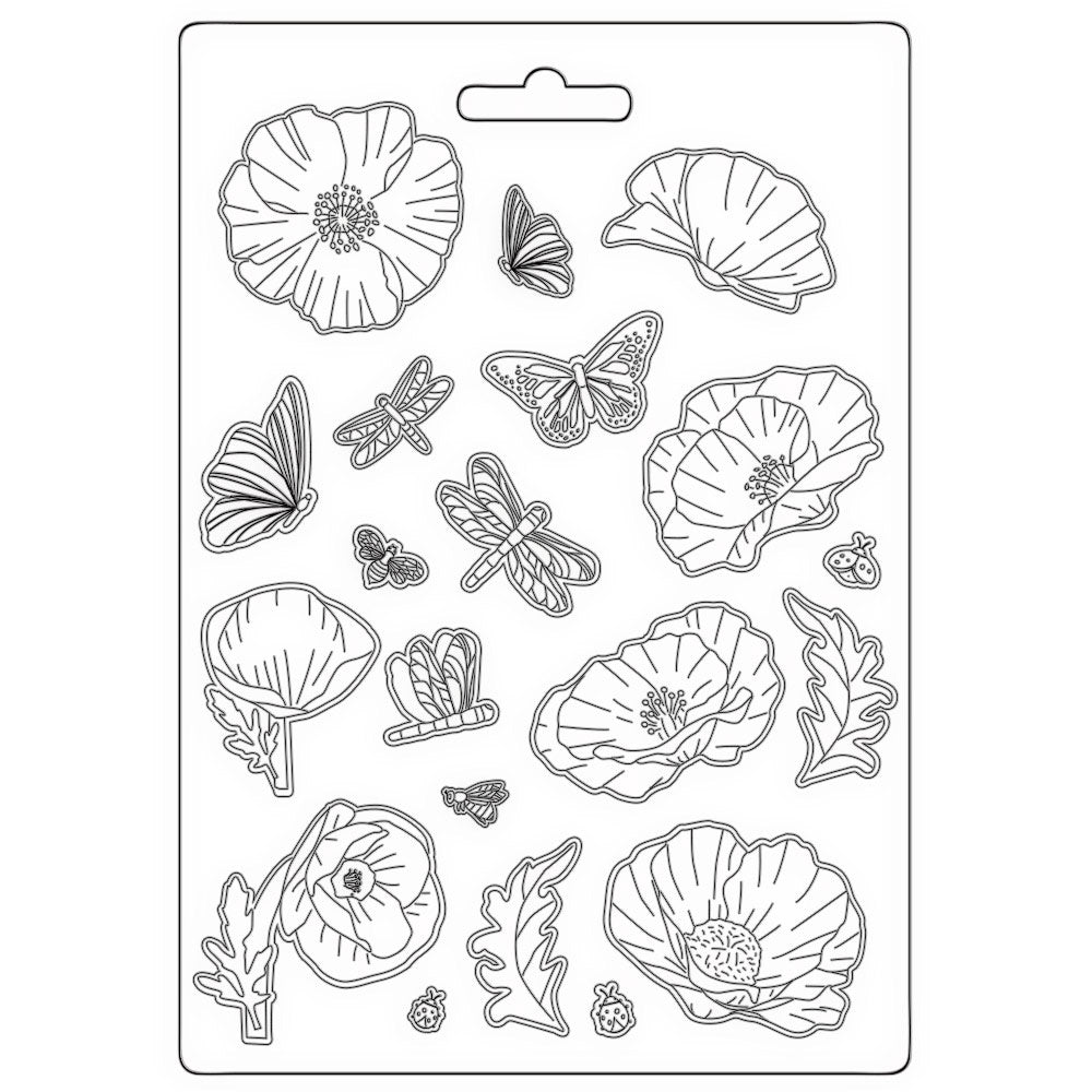 Stamperia Soft Maxi Mould A5-Sunflower Art Flowers
