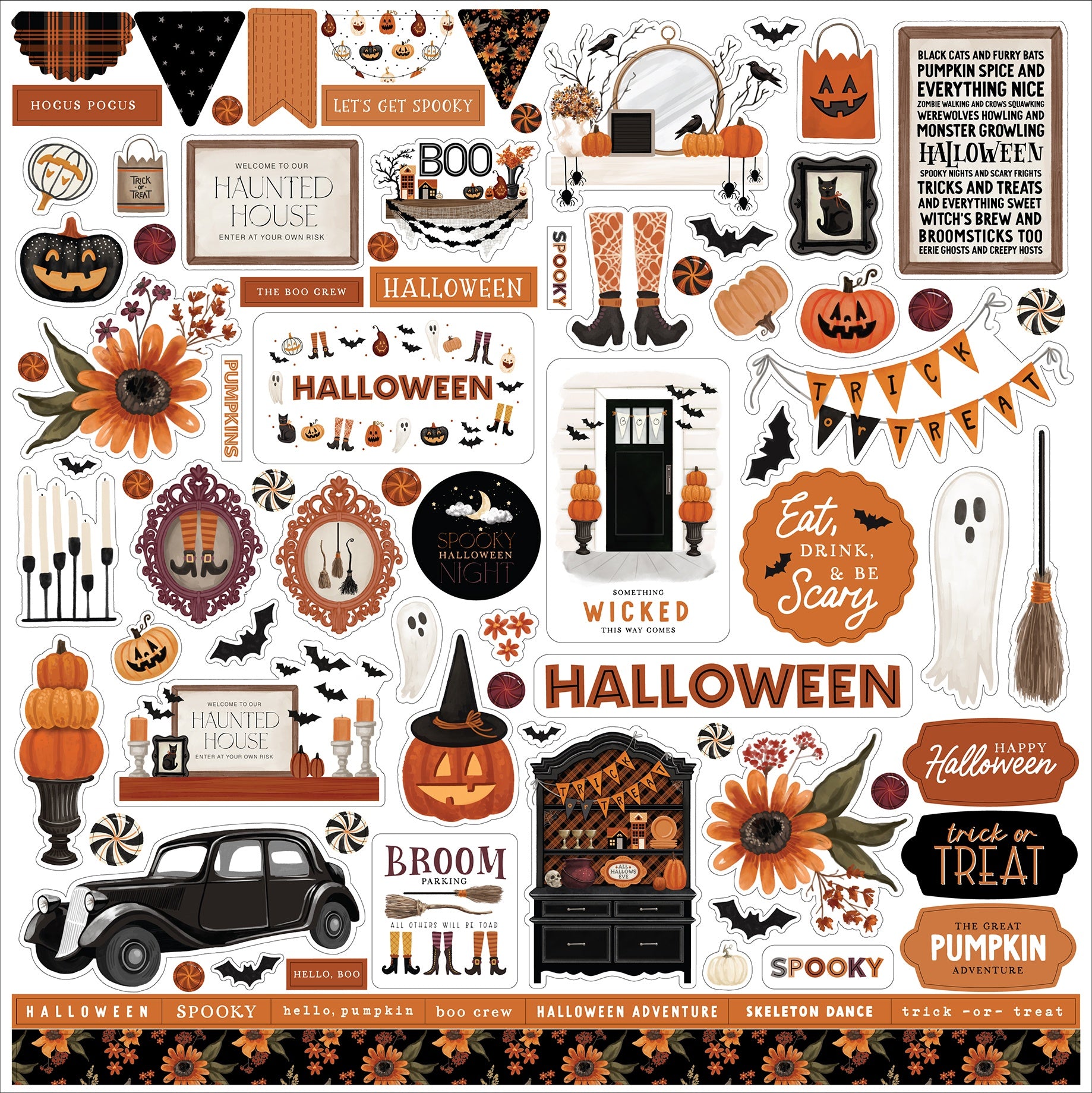 Carta Bella Elements Cardstock Stickers 12"X12"-Halloween