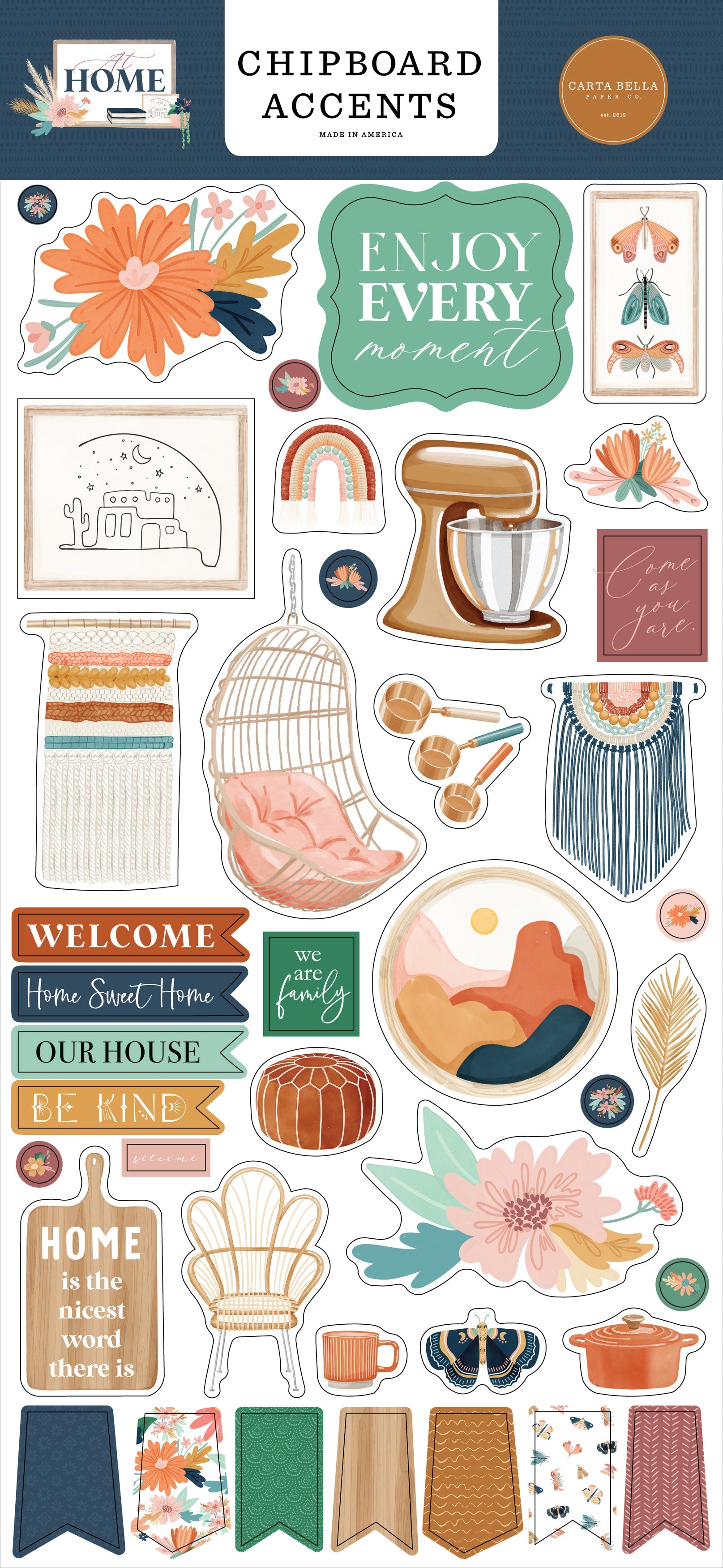 Carta Bella Chipboard 6"X13"-Accents, At Home